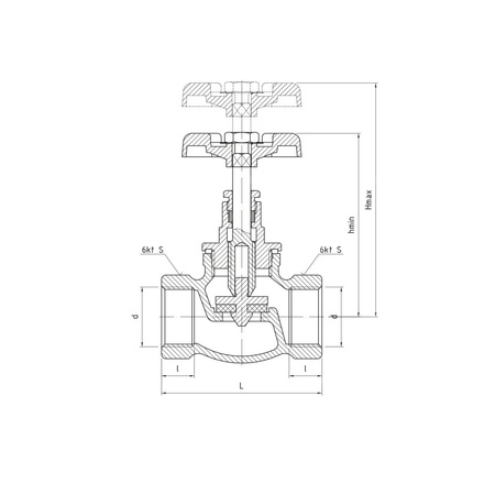 Zawór wodny PERFEXIM 3098 GW 1/2'' x GW 1/2''