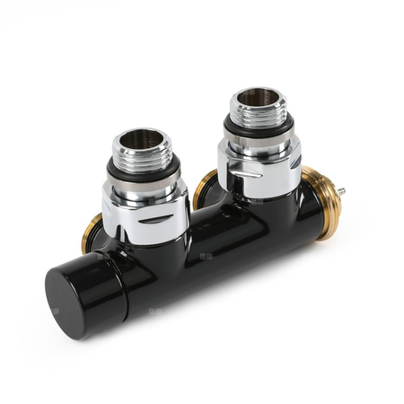 Zawór termostatyczny kątowy 50 oś CYLINDER, Lewy, GZ 1/2"-GZ 24-19, Czarny, (V37100E9005DX)