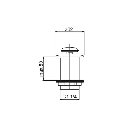 Spust umywalkowy typu KLIK-KLAK, mały, z przelewem, brushed gold