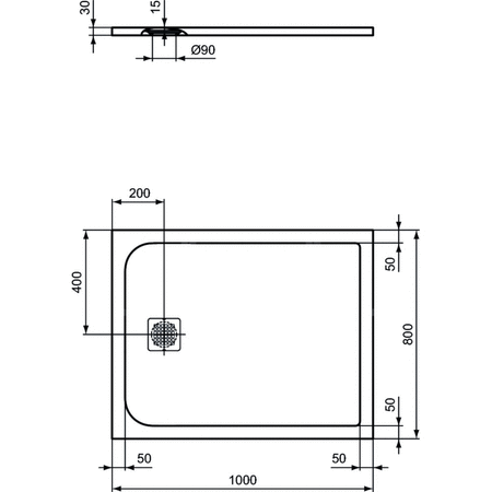 ULTRAFLAT S BRODZIK 100X80 JET BLK