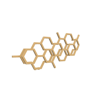 Grzejnik drabinkowy TERMA HEX, podłączenie YL, wym. 502 x 1126 mm, kolor złoty połysk