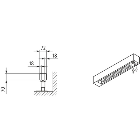 Kermi konwektor KNN21 140x72x3600 RAL9016, 6 bar, bez osłony, podł. Uni.