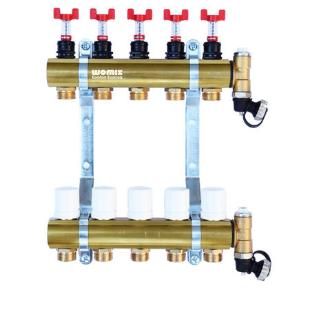 Mosiężny rozdzielacz centralnego ogrzewania CM-NTRot 10F