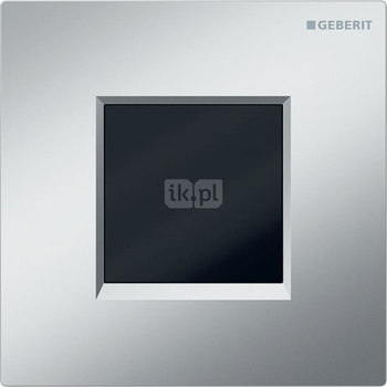 Elektroniczny zawór spłukujący Geberit do pisuaru, zasilanie bateryjne, Typ 20, chrom mat, easy-to-clean, prostokątny