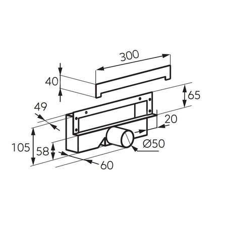 Odpływ ścienny WALL SLIM, 30 cm
