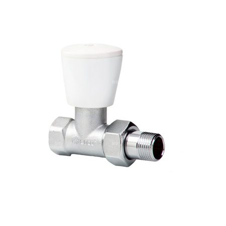 Zawór grzejnikowy ARCO TEIDE PLUS prosty, połączenie 3/8'' x 3/8'' (chrom) biały