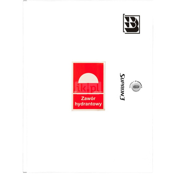 Dwa zawory hydrantowe typ ZH-52 wraz z obudową. Szafka ochronna 520. Szafka zawieszana, znak B, zamek OTS, kolor RAL 9003