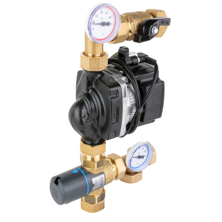Grupa pompowa AFRISO BTU 501 nakrętka x nakrętka 1'' x 1'', z zaworem mieszającym, z pompą obiegową Grundfos UPM3 Auto