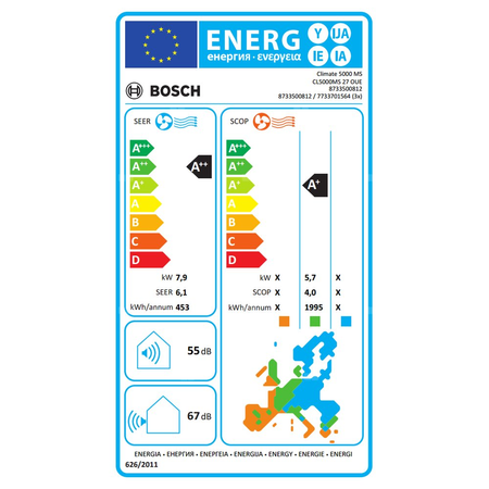 Klimatyzacja, jednostka wewnętrzna BOSCH TERMOTECHNIKA Climate 5000 MS, kaseta, 7.9kW