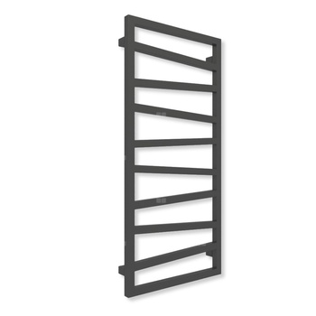 Grzejnik elektryczny TERMA ZIGZAG 1310 x 500 mm, kolor heban, moc 600 W, podłączenie E1, kabel prosty bez wtyczki z maskownicą czarny