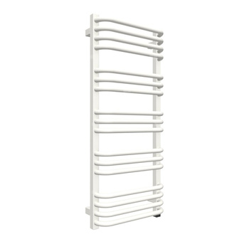 Grzejnik elektryczny TERMA ALEX 400 x 760 mm, kolor biały drogowy RAL9016, moc 300 W, podłączenie E8, kabel spiralny z wtyczką 2,5m biały