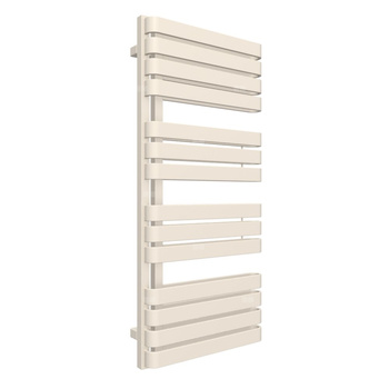 Grzejnik elektryczny TERMA WARP S 1110 x 500 mm, kolor biały kremowy RAL9001, moc 800 W, podłączenie E1, kabel prosty bez wtyczki z maskownicą biały