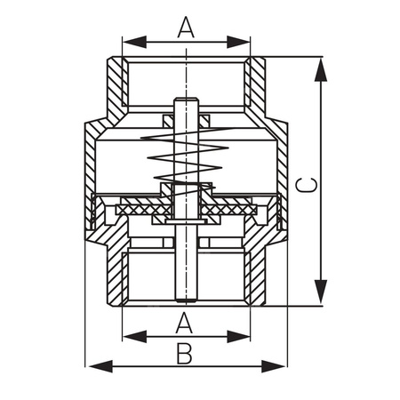 Zawór zwrotny FERRO z mosiężnym elementem zamykającym 6/4'' GW PN 16 max. 100'C