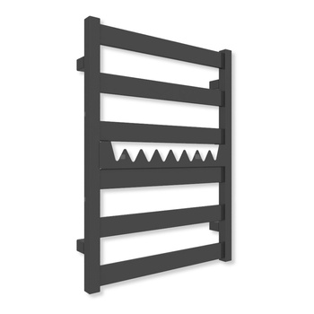 Grzejnik elektryczny TERMA VIVO 670 x 500 mm, kolor czarny RAL9011, moc 300 W, podłączenie E1, kabel prosty bez wtyczki z maskownicą czarny