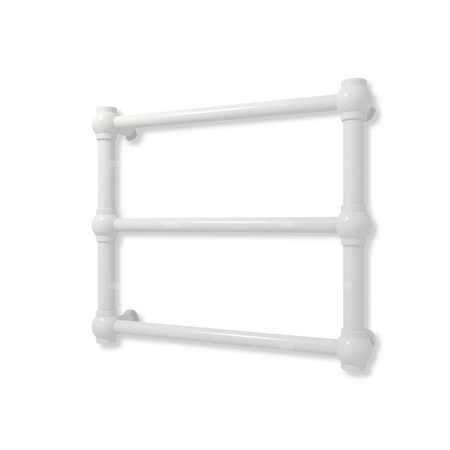 Grzejnik elektryczny TERMA RETRO 430 x 500 mm, kolor chrom, moc 120 W, podłączenie E1, kabel spiralny z wtyczką srebrzysty