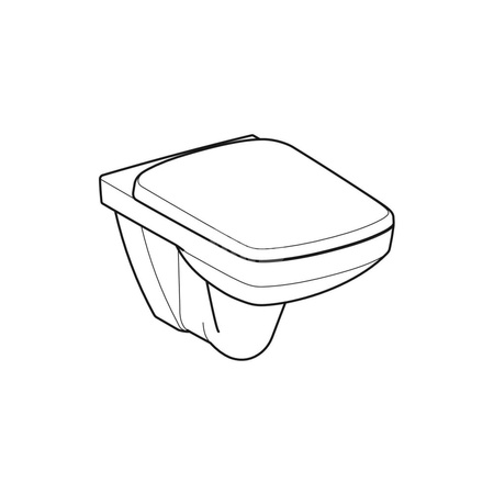 Deska sedesowa Geberit Selnova Square, slim, mocowanie od góry: Biały / Błyszczący, Zawiasy wypinane=Nie, Wolne opadanie=Nie, Materiał zawiasów=Stal nierdzewna