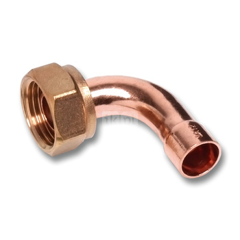 Łuk 90' SANHA 5002G dwuczęściowy, miedź, 18 mm x 1/2'' (lut wewnętrzny x nz)