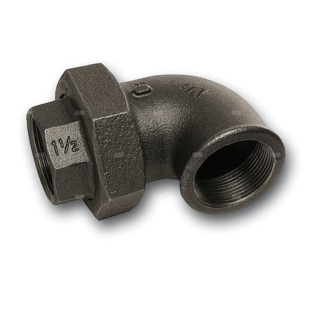 Śrubunek 45' SANHA 95# trzyczęściowy, żeliwo (czarny), 1 1/2'' (GW)