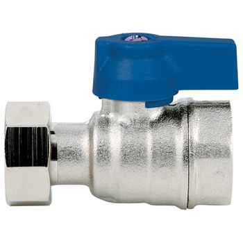Zawór kulowy QIK 1/2'' GW prosty, uchwyt: rączka (niebieska)