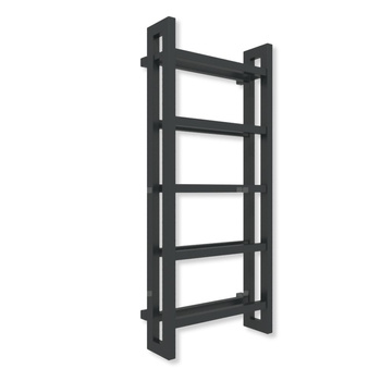 Grzejnik elektryczny TERMA STAND E 1150 x 500 mm, kolor czarny jak kruk mat RAL9005, moc 600 W, podłączenie E8, kabel spiralny z wtyczką czarny