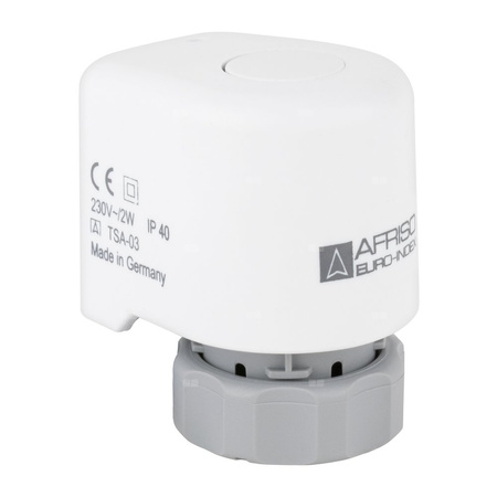 Siłownik termoelektryczny TSA-03, nakrętka M30 x 1,5 mm, 230 V AC z wył. pomocniczym, NC