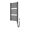 Grzejnik elektryczny (suszarka) INSTAL-PROJEKT Retto Electro, wym. 708 (813 z grzałką)/412 mm, kolor czarny mat,  moc 300 W