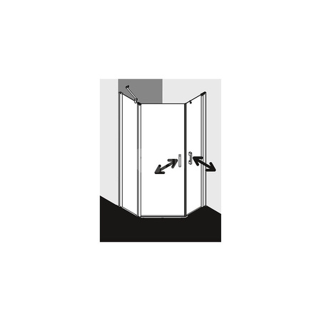 Kermi kabina pięciokątna PEGA 53L 1000x2000 965-990 SIHG ESG Clean