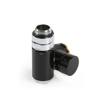 Zawór odcinający zintegrowany z trójnikiem CYLINDER, Lewy, GZ 1/2"-GW 1/2"-GZ 24-19, Czarny, (V1102_01E9005SX)