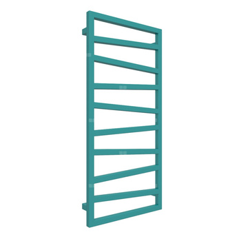 Grzejnik drabinkowy TERMA ZIGZAG, podłączenie ZX, wym. 1070 x 500 mm, kolor niebieski turkusowy RAL5018, moc 406W