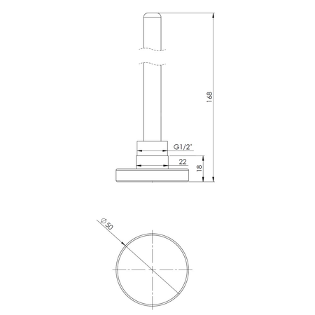 Termometr bimetaliczny AFRISO BiTh fi 50 mm 0…120'C tuleja 150 mm połączenie ax