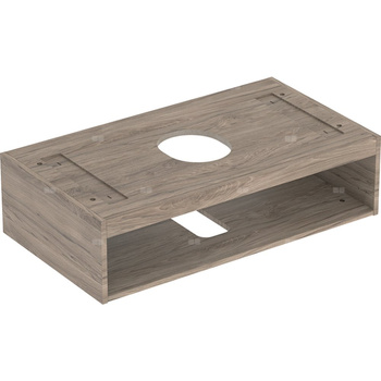 Korpus Geberit do dolnej szafki pod umywalkę stawianą na blat VariForm, z jedną szufladą: B=90cm, Orzech włoski hickory / Melamina, struktura drewna