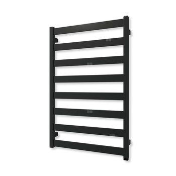 Grzejnik elektryczny TERMA VIVO ONE 910 x 600 mm, kolor czarny jak kruk soft, moc 400 W, podłączenie E8, kabel spiralny z wtyczką szary