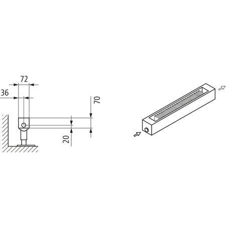 Kermi konwektor KNN21 210x72x1300 RAL 9016, 6 bar, z osłoną, podł. Uni