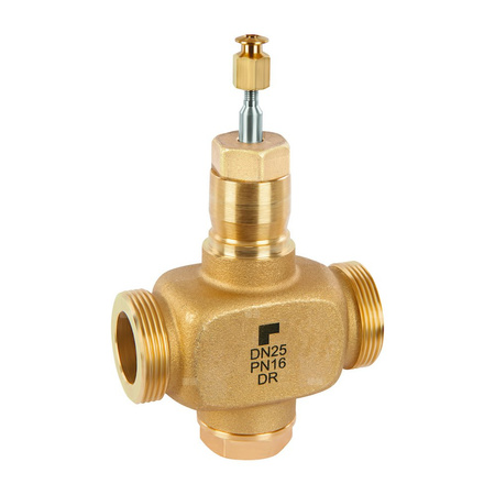 Zawór przelotowy DN 15, Kvs=1,6, grzyb z mosiądzu, GZ, 20 mm