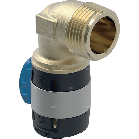 Kolano przejściowe 90' GEBERIT FlowFit, brąz bezołowiowy, 1/2'' x 20 mm (GZ x łącznik zaprasowywany)