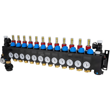 ProCalida CC 1 na 12 obiegów grzewczych, rotametry 0,75÷3,75 l/min