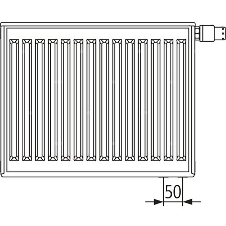 Grzejnik płytowy typ 33 KERMI X2 Profil-V, prawy, z osłonami wym. 900 x 1100 mm, kolor biały, moc 3325 W