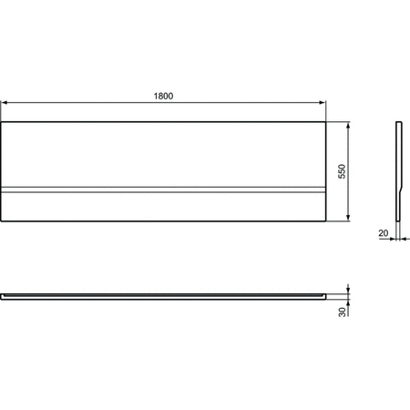 Panel przedni wanny 1800x30x550 mm, bez otworu na baterię - ACTIVE