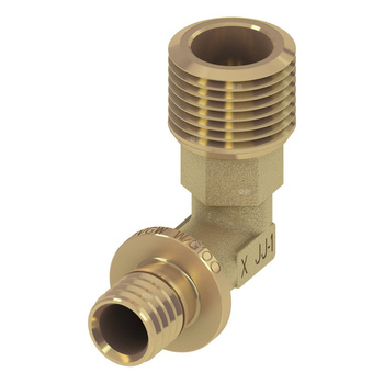 Nypel przejściowy 90' TECE flex, brąz, 20(18) mm x 1/2'' (GZ)