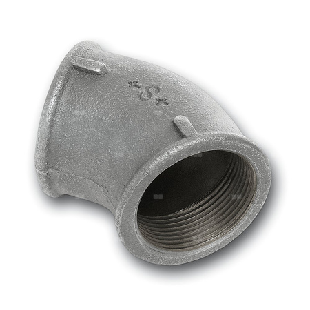 Kolano 45' SANHA 120#, żeliwo (ocynk galwaniczny/elektrolityczny), 1 1/2'' (GW)