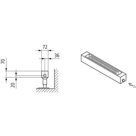 Kermi konwektor KNN21 140x72x1900 RAL 9016, 6 bar, z osłoną, podł. Uni