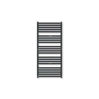 Grzejnik elektryczny TERMA MARLIN 1180 x 530 mm, kolor czarny jak kruk mat RAL9005, moc 600 W, podłączenie E8, kabel prosty bez wtyczki z maskownicą czarny