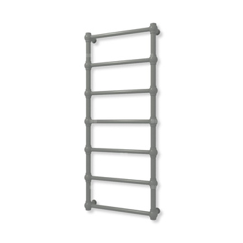 Grzejnik elektryczny TERMA RETRO 1170 x 500 mm, kolor burzowe niebo, moc 300 W, podłączenie E8, kabel spiralny z wtyczką srebrzysty