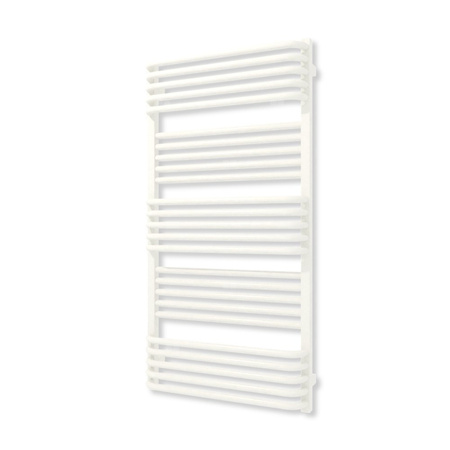 Grzejnik elektryczny TERMA POLA 1180 x 600 mm, kolor biały drogowy RAL9016, moc 800 W, podłączenie E8, kabel spiralny z wtyczką biały