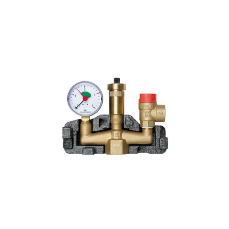 Zespół przyłączeniowy AFRISO KSG 1'' GW x GW, max. 3 bar + wskaźnik ciśnienia