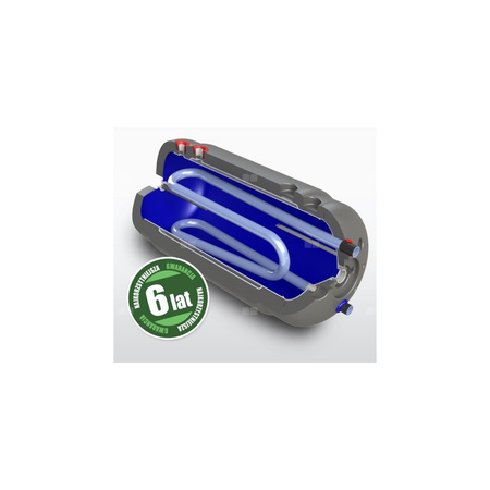 Wymiennik dwupłaszczowy z podwójną wężownicą poziomy WGJ-g DWP - izolacja termiczna: pianka polistyrenowa WGJ-g DWP bez grzałki