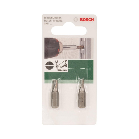Bit Bosch Standard HEX 25 mm prosty płaski 1,2x6,5 mm XH (2 szt.)