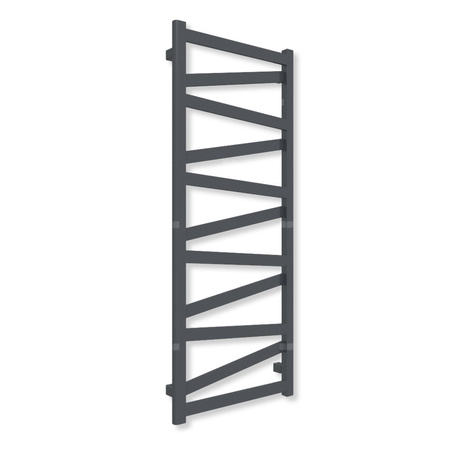 Grzejnik elektryczny TERMA VIPERA 1230 x 500 mm, kolor metaliczna czerń, moc 400 W, podłączenie E8, kabel prosty bez wtyczki z maskownicą