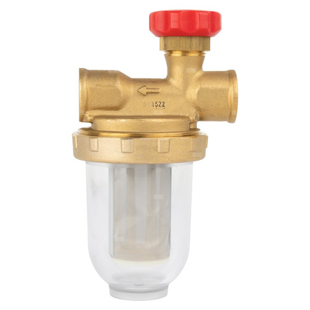 Filtr olejowy AFRISO V 1/2 - 500 St jednorurowy fi 1/2'' x 1/2'' GW x GW, z wkładem stalowym, maks. przepływ 500 l/h