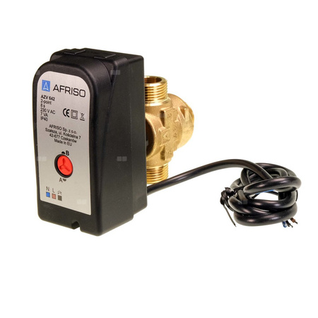 Zawór trójdrożny KOSPEL SPST.PL mosiądz, średnica DN 15 gwinty zewnętrzne silnik elektryczny